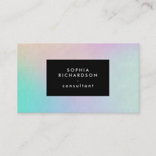 Moderne kleurrijke holografische look met zwart visitekaartje