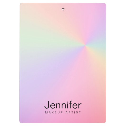 Moderne, kleurrijke holografische make-up artiest klembord (Achterkant)