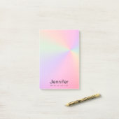 Moderne, kleurrijke holografische make-up artiest post-it® notes (Op bureau)