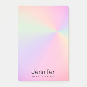 Moderne, kleurrijke holografische make-up artiest post-it® notes