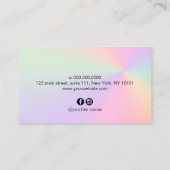 Moderne, kleurrijke holografische make-up artiest visitekaartje (Achterkant)