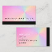 Moderne, kleurrijke holografische make-up met grad visitekaartje (Voorkant / Achterkant)