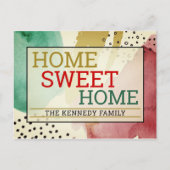 Moderne, kleurrijke Home Sweet Home Typography Mov Aankondigingskaart (Voorkant)
