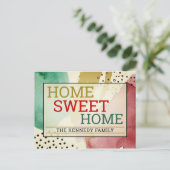 Moderne, kleurrijke Home Sweet Home Typography Mov Aankondigingskaart (Staand voorkant)