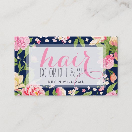 Moderne kleurrijke illustratie van vloeren Hair St Visitekaartje (Voorkant)