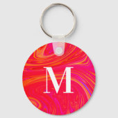 Moderne kleurrijke initiaal van monogram sleutelhanger (Voorkant)