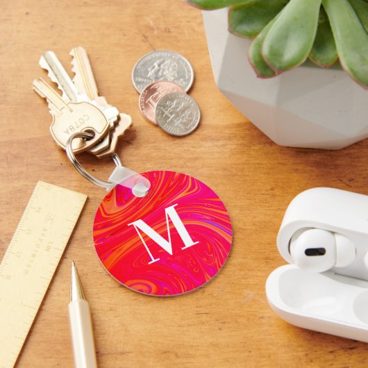 Moderne kleurrijke initiaal van monogram sleutelhanger (Bureau)