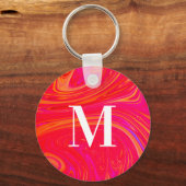 Moderne kleurrijke initiaal van monogram sleutelhanger (Voorkant)