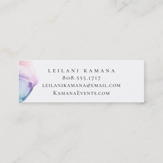 Moderne kleurrijke inktvlek mini visitekaartje (Achterkant)