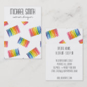 Moderne Kleurrijke Interieur Ontwerper Bedrijfskaa Visitekaartje (Voorkant / Achterkant)