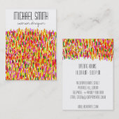 Moderne Kleurrijke Interieur Ontwerper Visitekaart Visitekaartje (Voorkant / Achterkant)