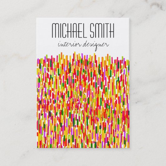 Moderne Kleurrijke Interieur Ontwerper Visitekaart Visitekaartje (Voorkant)