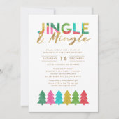 Moderne Kleurrijke Jingle en Mingle Kerstfeest Kaart (Voorkant)