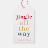 Moderne kleurrijke jingle helemaal cadeaulabel (Voorkant)