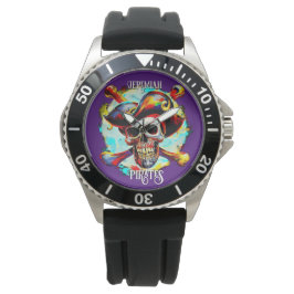 Moderne kleurrijke Jolly Roger Horloge