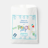 Moderne Kleurrijke Jongens Verjaardag Zwembad Part Bedankzakje (Voorkant)