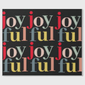 Moderne Kleurrijke JOYFUL Kerstmis  Cadeaupapier (Vlak)