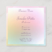 Moderne, kleurrijke kalligrafiescript Trendy Vierkante Visitekaartje (Achterkant)