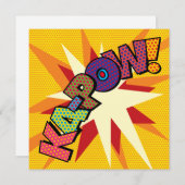 Moderne Kleurrijke KAPOW-stripboek Kaart (Voorkant / Achterkant)