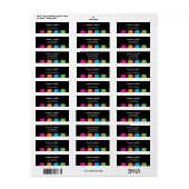 Moderne Kleurrijke Katten Retouradres Etiket (Full Sheet)