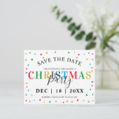 Moderne Kleurrijke Kerst Save the Date Briefkaart (Staand voorkant)