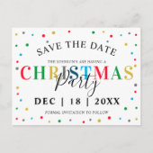 Moderne Kleurrijke Kerst Save the Date Briefkaart (Voorkant)