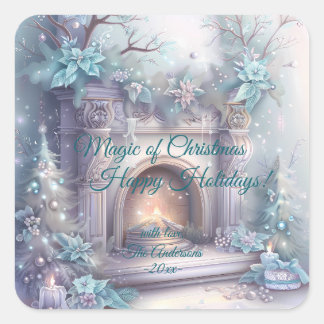 Moderne Kleurrijke Kerst Thema Vierkante Sticker