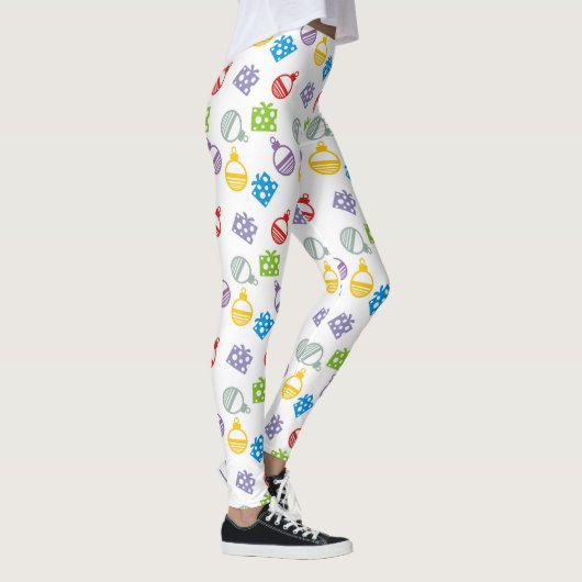 Moderne, kleurrijke kerstballen en geschenken leggings (Rechts)