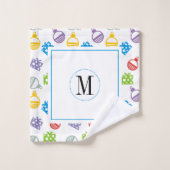 Moderne kleurrijke Kerstballen & giften monogram Bad Handdoek (Wasdoekje)