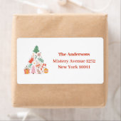 Moderne kleurrijke kerstboom etiket (Insitu)