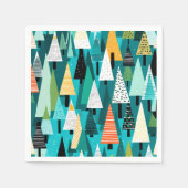 Moderne kleurrijke kerstboom patroon servet (Voorkant)