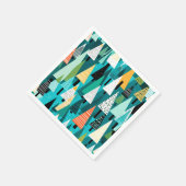 Moderne kleurrijke kerstboom patroon servet (Hoek)