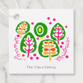 Moderne kleurrijke kerstboomvakantie-Labels Bedankjes Labels