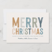 Moderne, kleurrijke kerstfoto feestdagenkaart (Voorkant)