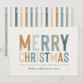 Moderne, kleurrijke kerstfoto feestdagenkaart (Voorkant / Achterkant)