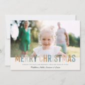 Moderne, kleurrijke kerstfoto feestdagenkaart (Voorkant)