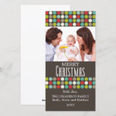 Moderne, kleurrijke kerstfotokaart feestdagenkaart (Voorkant / Achterkant)