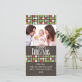 Moderne, kleurrijke kerstfotokaart feestdagenkaart (Staand voorkant)