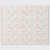 Moderne kleurrijke kerstgroen en rode streep cadeaupapier (Vlak)