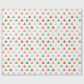 Moderne kleurrijke kerstgroene driehoek en rode dr cadeaupapier (Vlak)