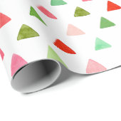 Moderne kleurrijke kerstgroene driehoek en rode dr cadeaupapier (Rol Hoek)