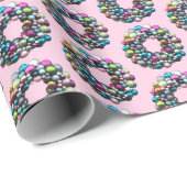 Moderne kleurrijke kerstkrans pinkmas cadeaupapier (Rol Hoek)