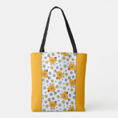 Moderne kleurrijke kip en bloem doodle tote bag (Achterkant)