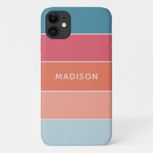 Moderne Kleurrijke Kleurblok Persoonlijke Naam Chi Case-Mate iPhone Case