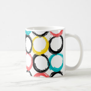 Moderne, kleurrijke, koele, unieke trendcirkels koffiemok