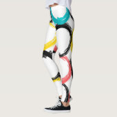 Moderne, kleurrijke, koele, unieke trendcirkels leggings (Links)