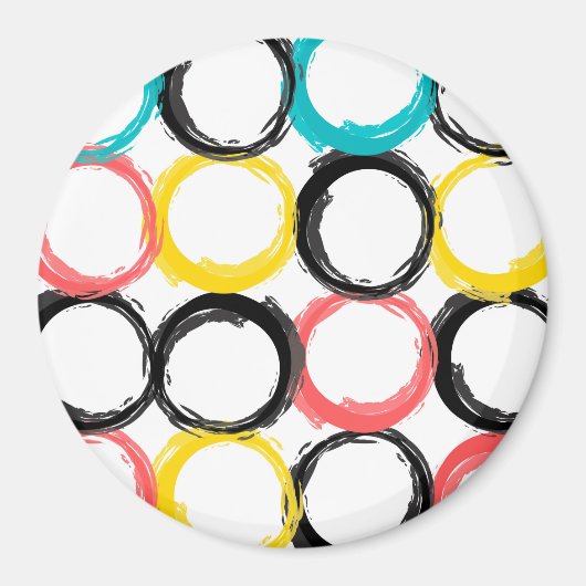 Moderne, kleurrijke, koele, unieke trendcirkels magneet (Voorkant)