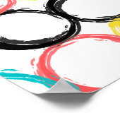 Moderne, kleurrijke, koele, unieke trendcirkels poster (Hoek)