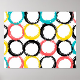 Moderne, kleurrijke, koele, unieke trendcirkels poster