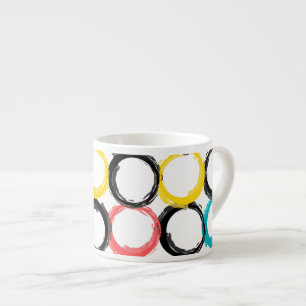 Moderne, kleurrijke, koele, unieke, trendy cirkels espresso kop